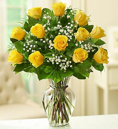 Dozen Long Stem Yellow Roses