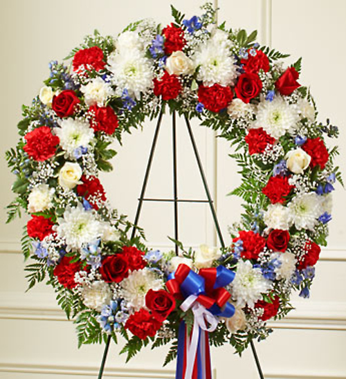 Serene Blessings Red, White &amp; Blue Standing Wreath