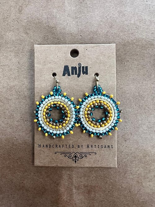 Anju Mandala Hoop - Blue & Yellow