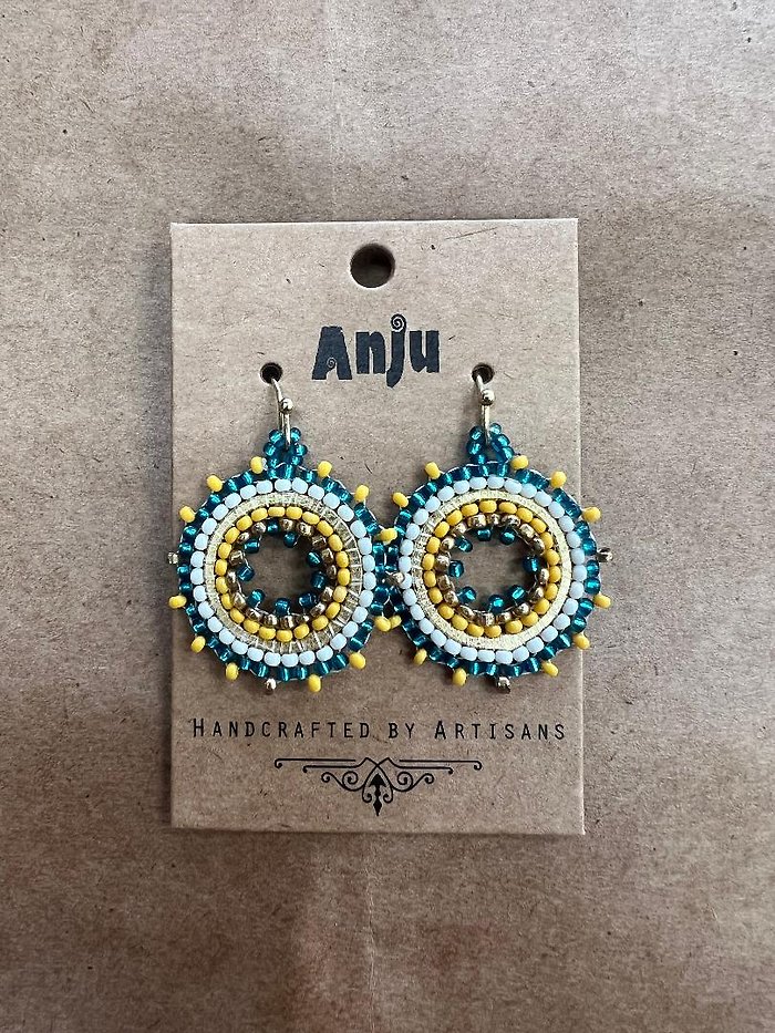 Anju Mandala Hoop - Blue & Yellow