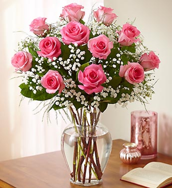 Dozen Long Stem Pink Roses