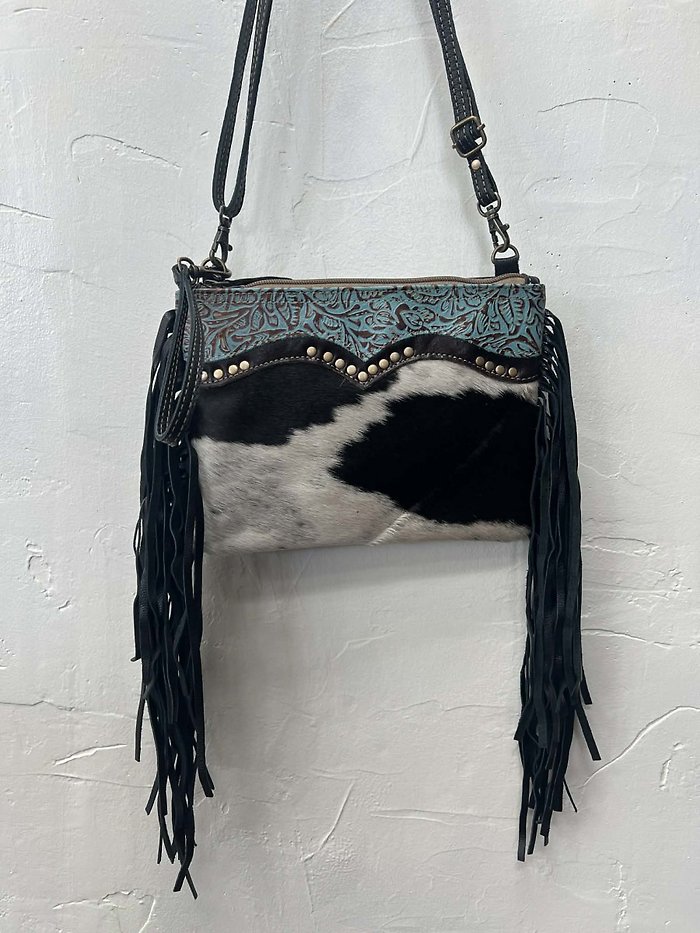 Mescalaro Hill Leather & Hairon Bag in Coal