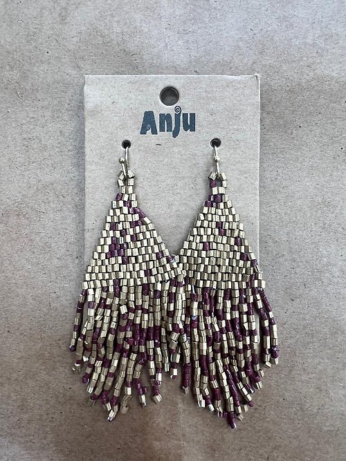 Anju Fringe - Brass & Red