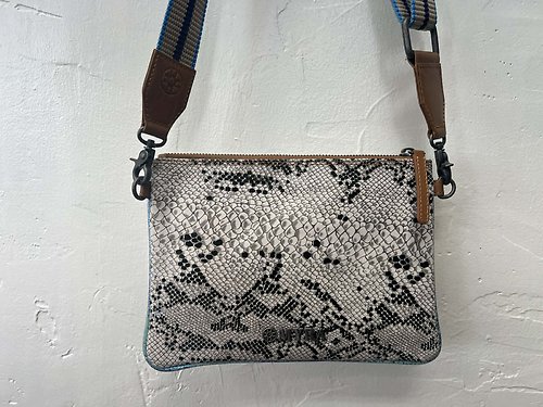 Eden Mirage Leather Bag in Ivory Snake Print