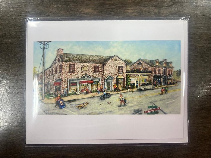 \"Colonial Building on Cherry Street\" - Card