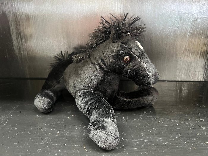 9\" Laying Plush Horse - Black