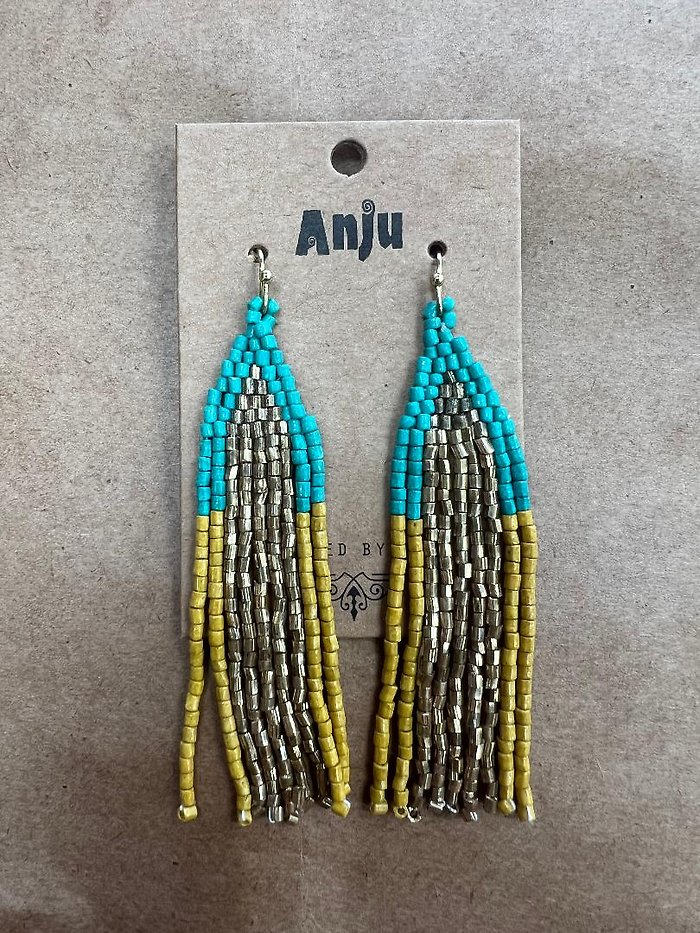 Anju Cascades - Mustard & Turquoise