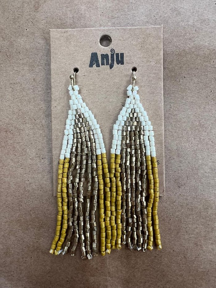 Anju Cascades - Mustard & White