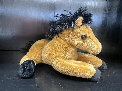9\" Laying Plush Horse - Brown