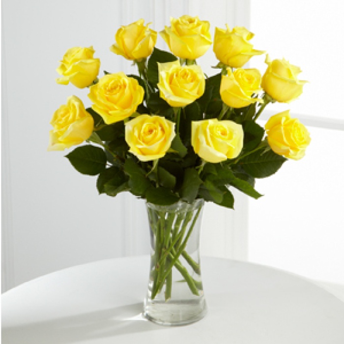 Dozen Long Stem Yellow Roses