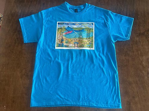\"Little Blue Whale of Catoosa\" - blue, size L