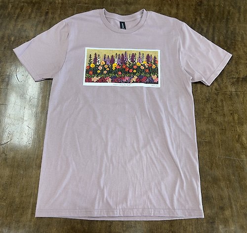 \"Flowers Along the Wall\" - mauve, size L