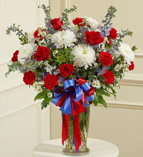Beautiful Blessings Red, White & Blue Vase Arrangement